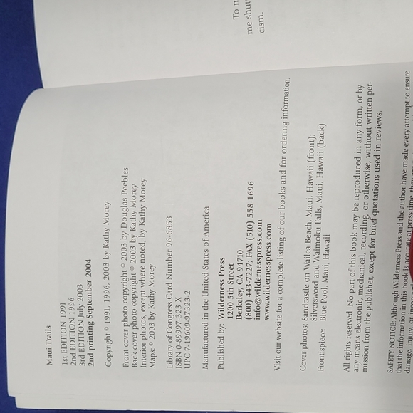 WILDERNESS PRESS | Maui Trails - Walks, Strolls and Treks on the Valley … - Picture 3 of 6